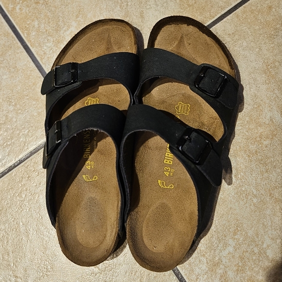 Birkenstock Men's Arizona Birko Flor Sandals, Black 43 M, Regular Width - Picture 14 of 14